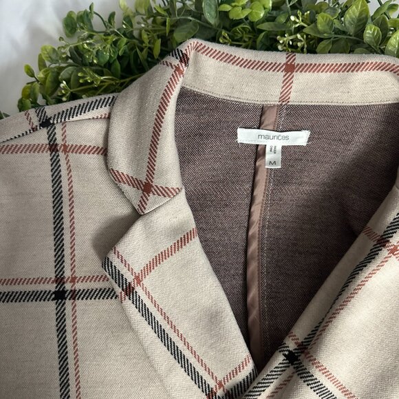 Medium Maurice's Plaid Double-Breasted Blazer Coat - Picture 4 of 5